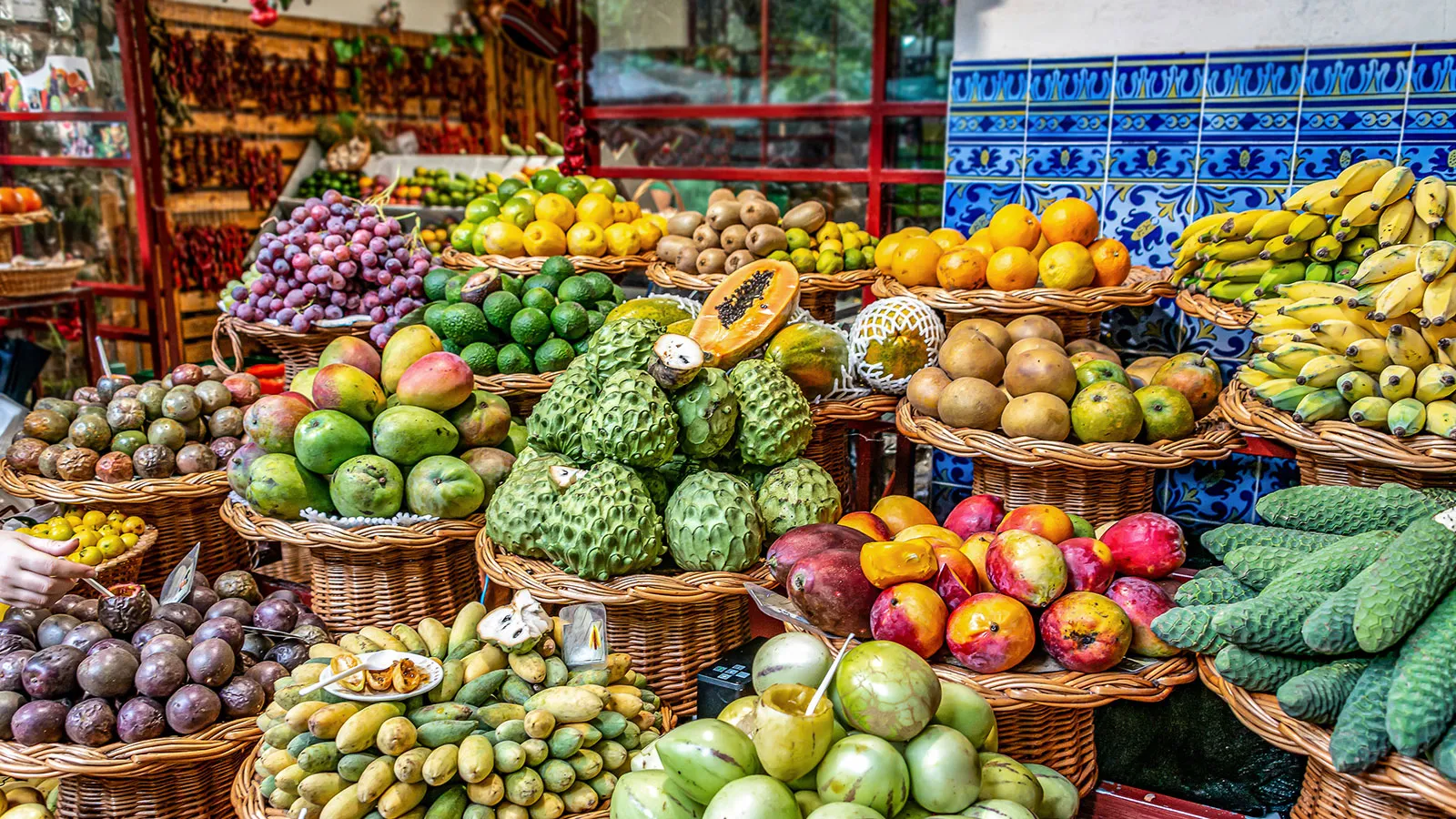 Frisches Obst auf dem Markt in Madeira