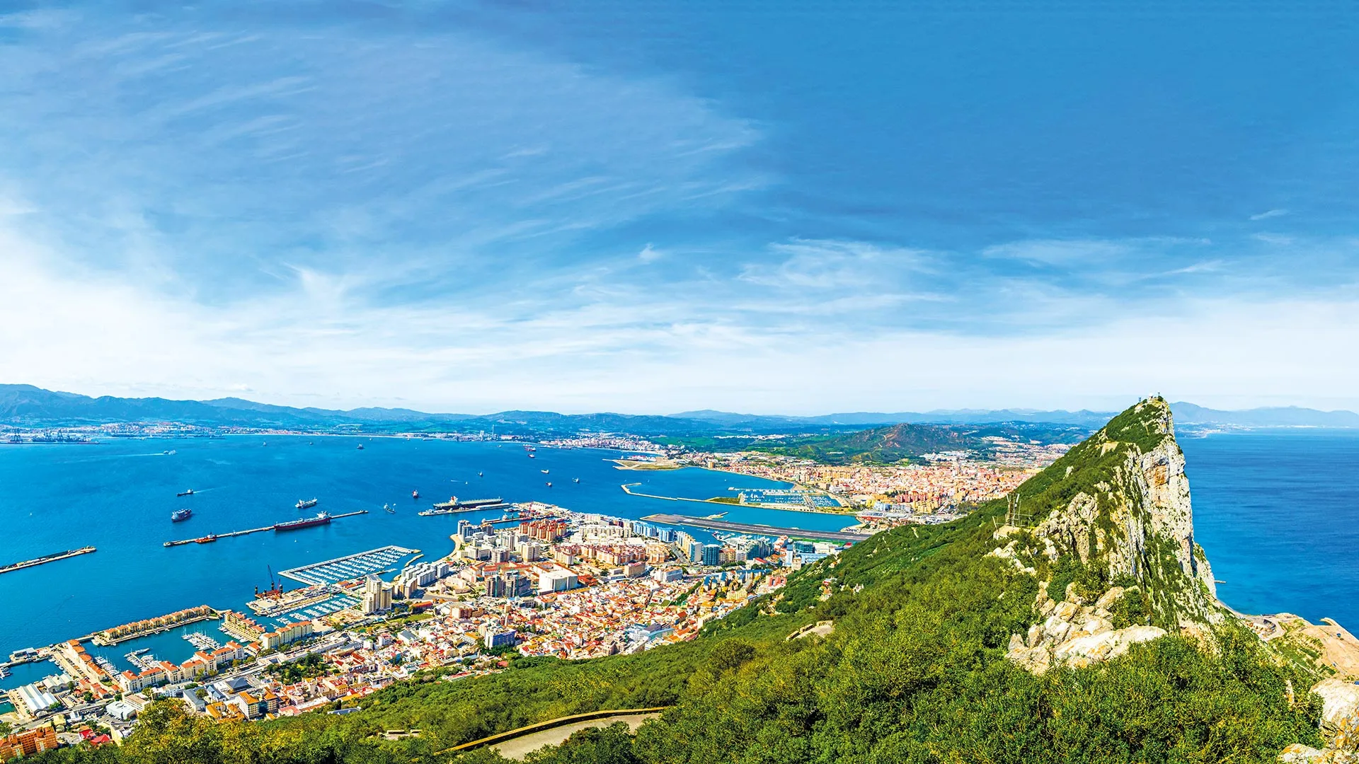Ausblick über Gibraltar und das Mittelmeer