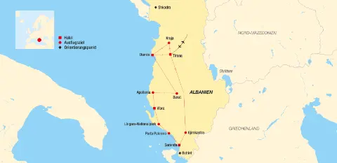 Albanien der Kulturschatz an der Adria Reiseroute-placeholder