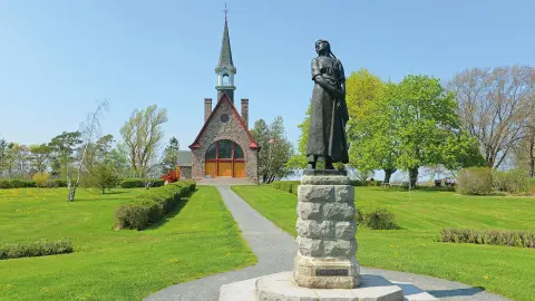 Unesco Weltkulturerbe Grand-Pré National Historic Site mit Statue-placeholder