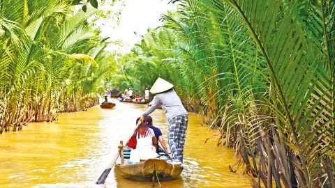 Sampan-Fahrt im Mekong-Delta-placeholder