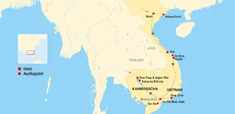 Trendtours Vietnam und Kambodscha Reiseroute-placeholder